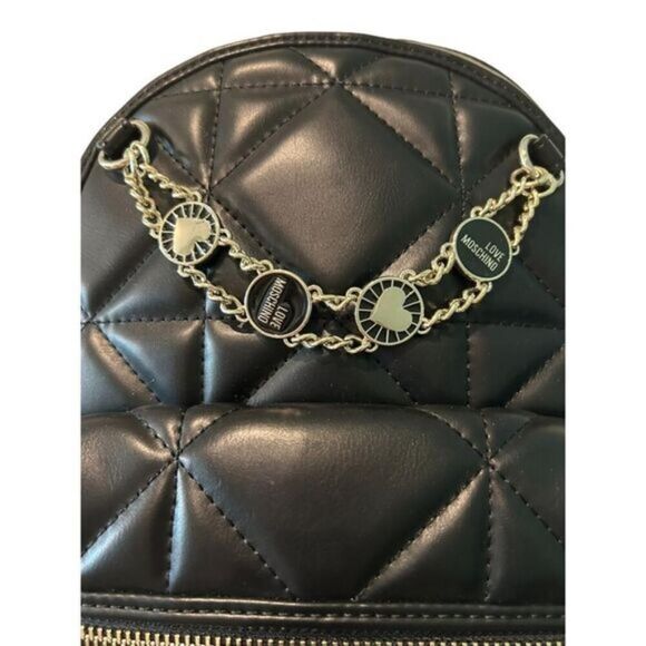 Love Moschino New Gold Chain embellished Backpack Black Borsa Nero Host Pick main image 6